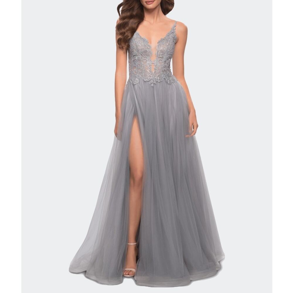 La Femme Tulle Lace Gown Size 10 Nwot